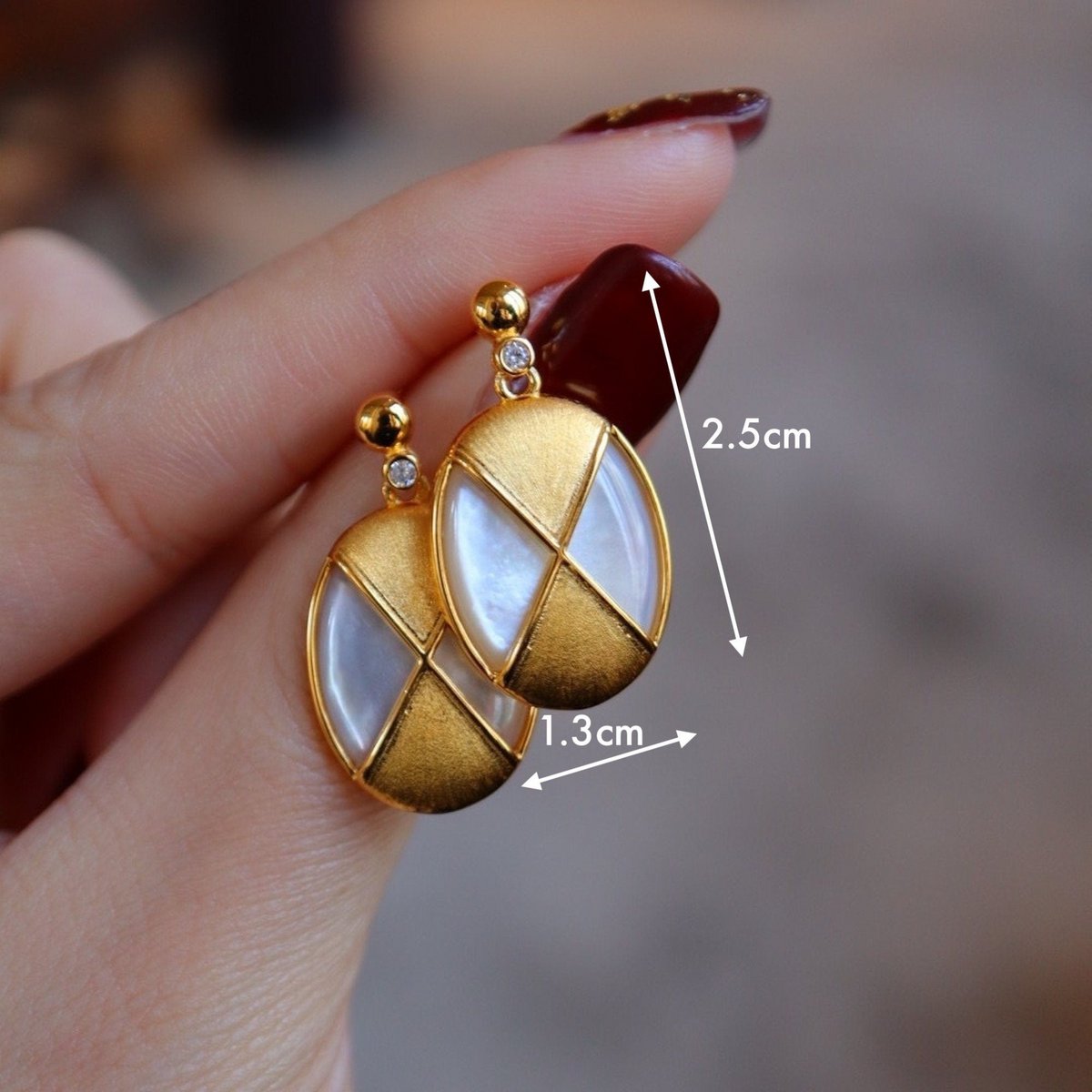 Pendientes vintage de madreperla - Oro