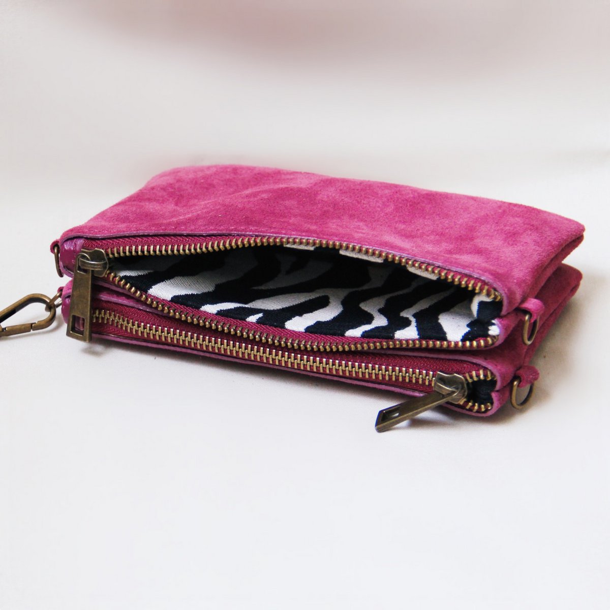 Leer Crossbodytas - Paars/Roze