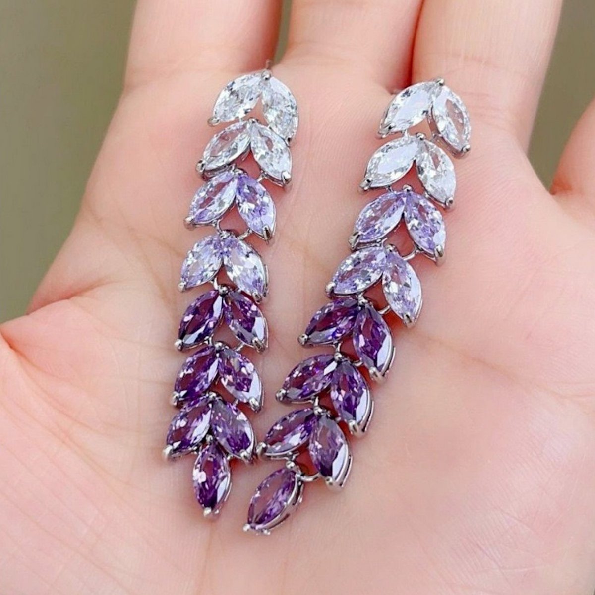Pendientes largos con Hojas de Colores
