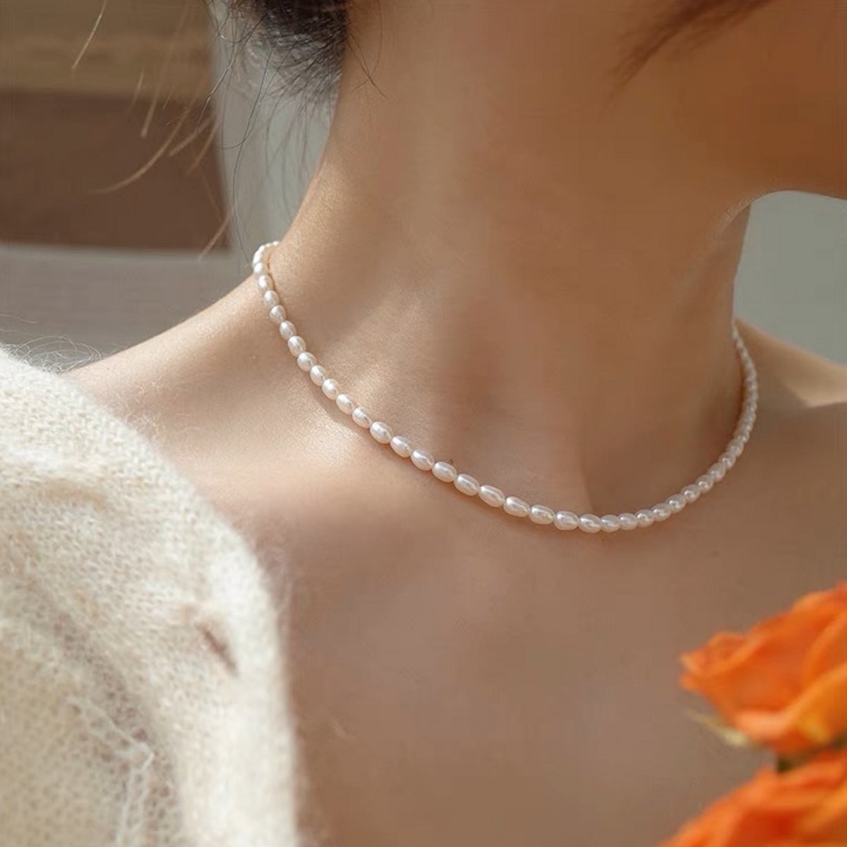 Klassieke Ketting met Zoetwater Parels - Verstelbaar
