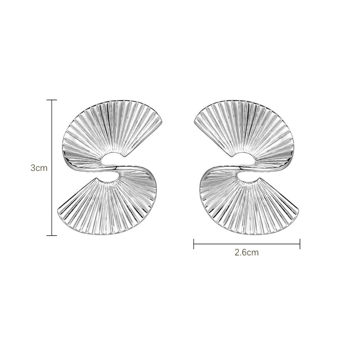 Pendientes geométricos fluidos y de diseño único en forma de abanico: oro y plata