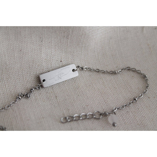 Rozenkwartssteen Armband Moeder en Kind - Zilver