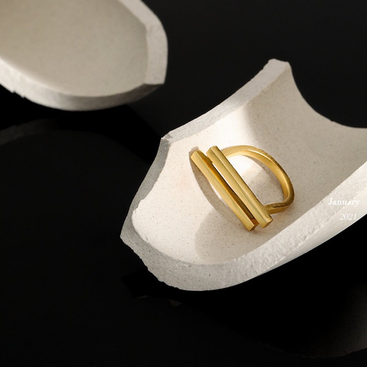Modern Minimalistische Dubbele Ring - Zilver of Goud