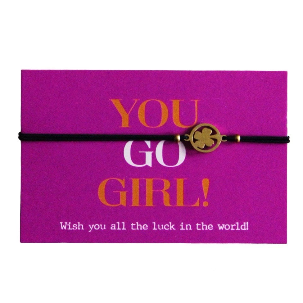 Wish You All the Luck - klaverarmband op kaart
