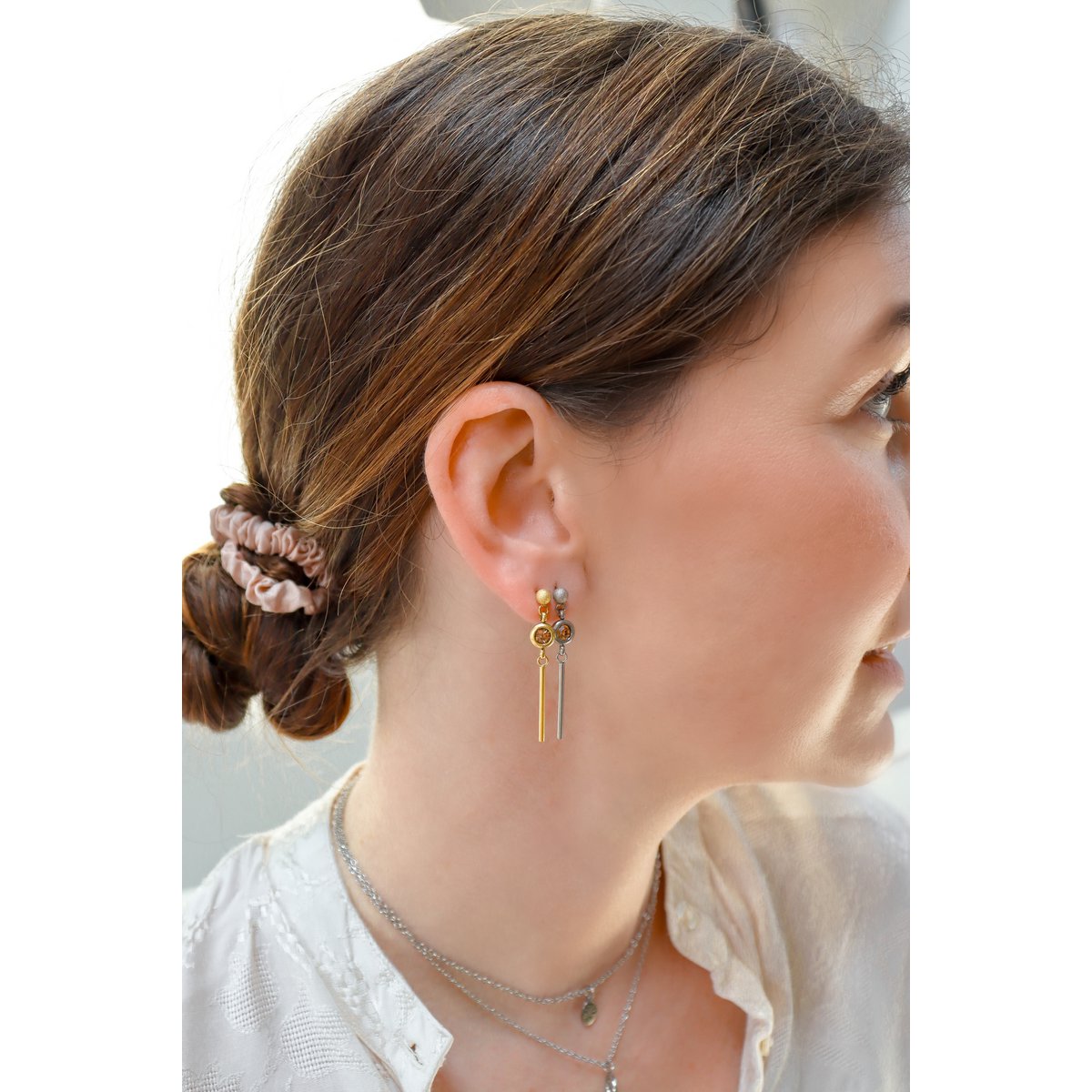 Chique Oorstekers met Cognac Diamant - Goud