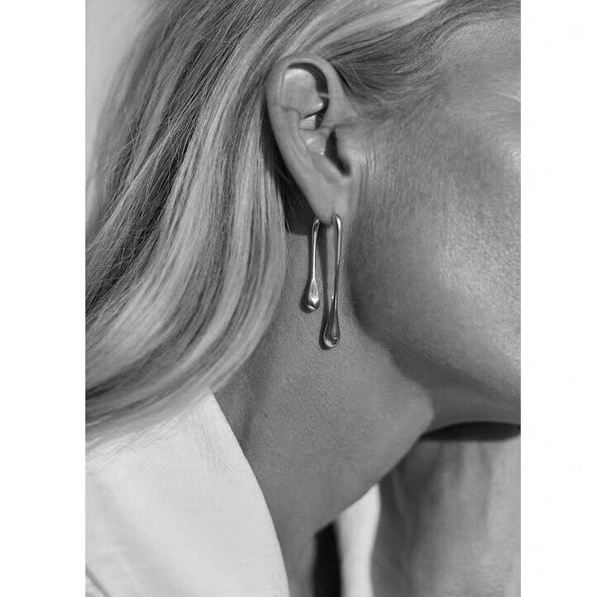 Pendientes de lava sutiles y elegantes - Oro y plata