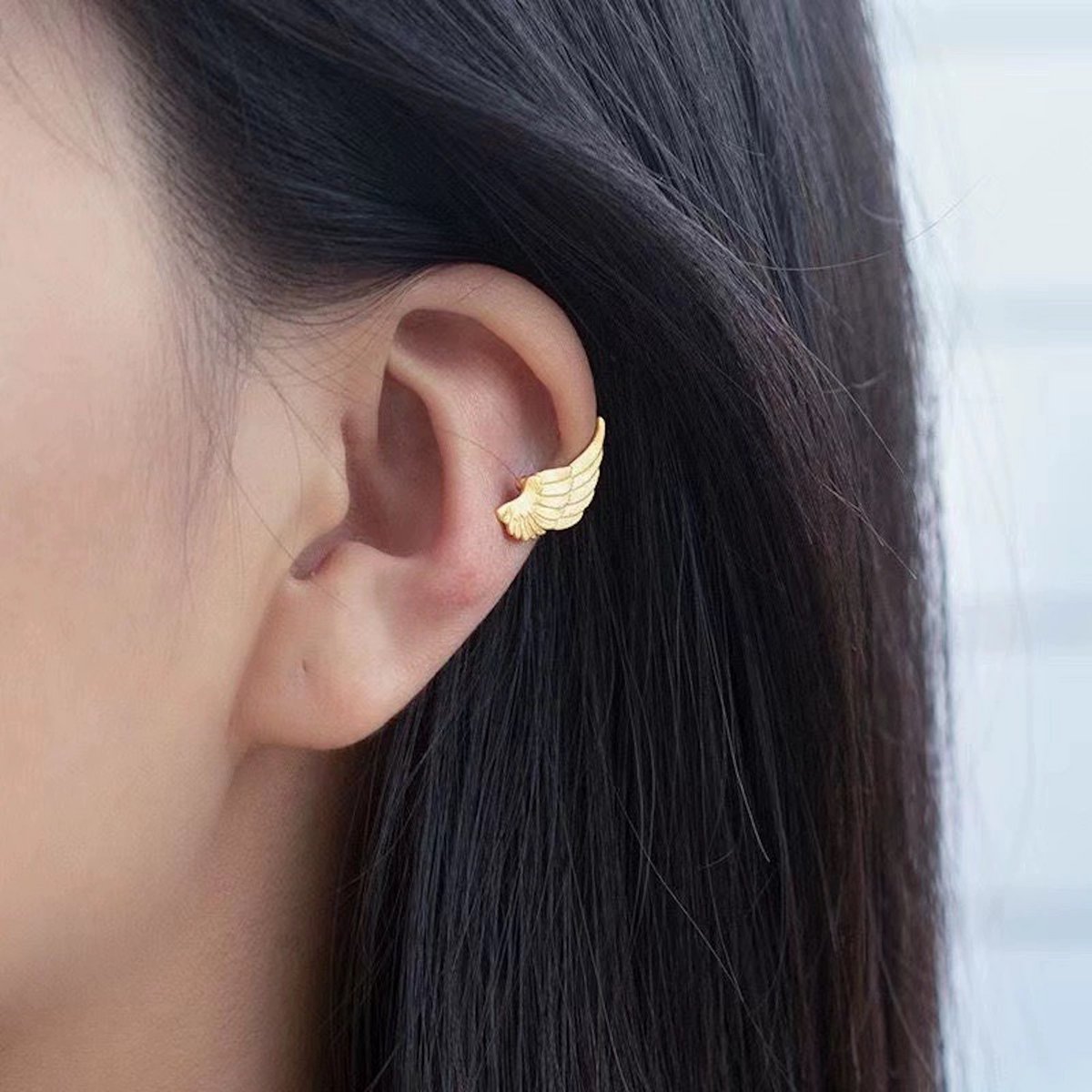 Ear Cuff Vintage Elegance "Ala de Ángel" - Plata/Oro