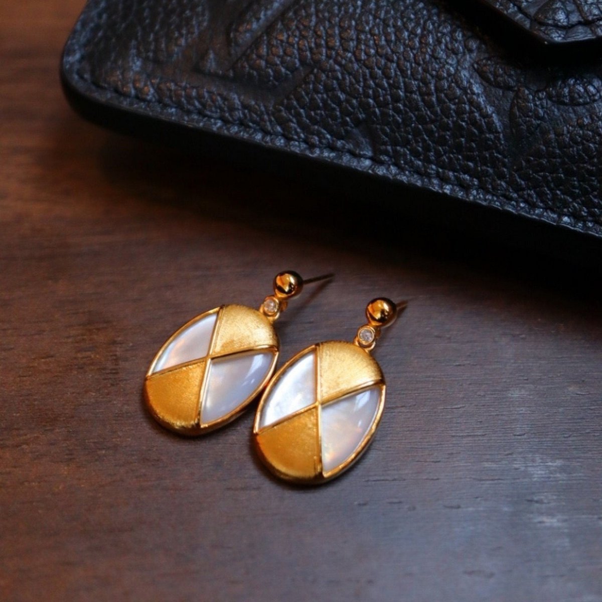 Pendientes vintage de madreperla - Oro