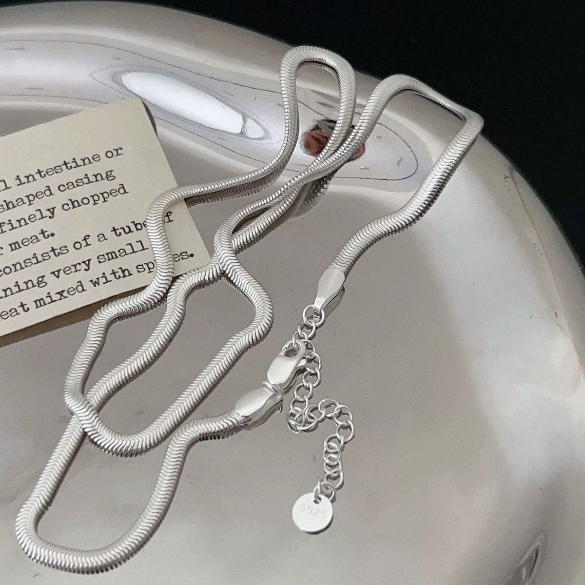 Zachte visgraatketting - 6 mm breed - voor heren - Sterling zilver