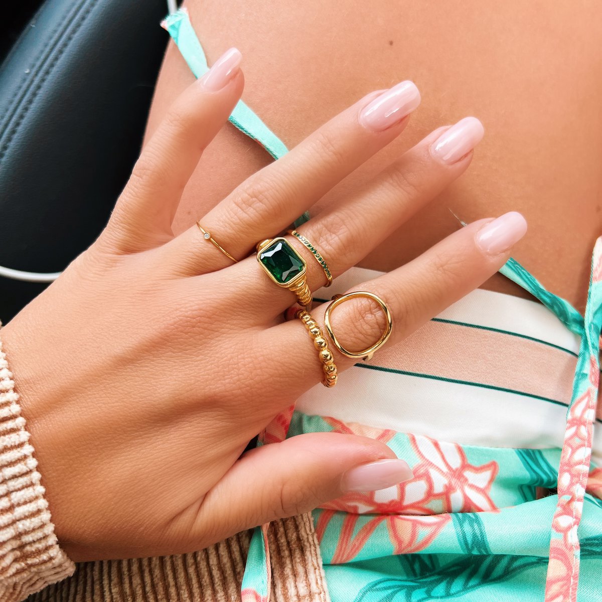 RVS Ring met Open Ronde Vorm - Goud