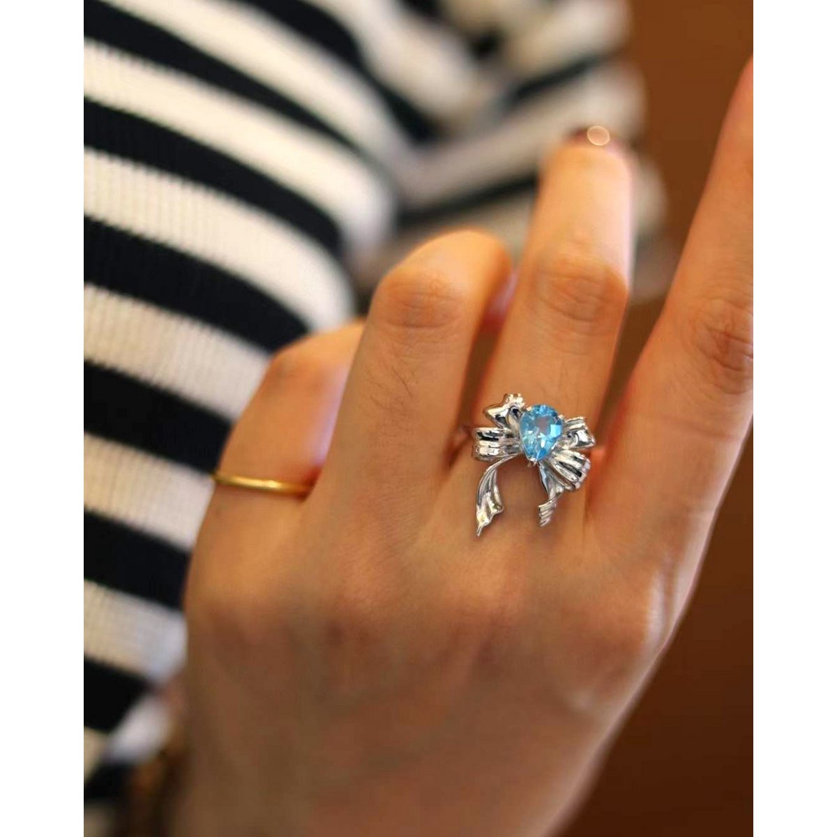 Verstelbare Koninklijke Liefde Steen en Energie Berg Kristal Ring - Zilver
