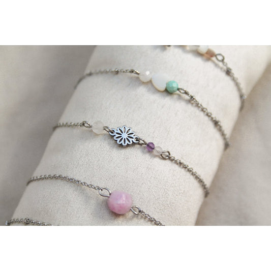 Armband Gemstones & Bloemen - Zilver