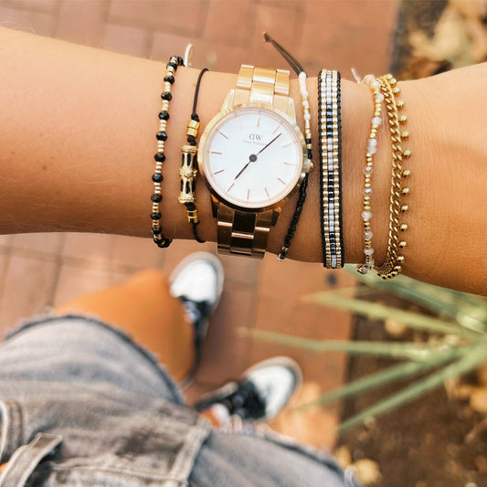 Pulsera de cuentas de acero "Pequeña" - oro