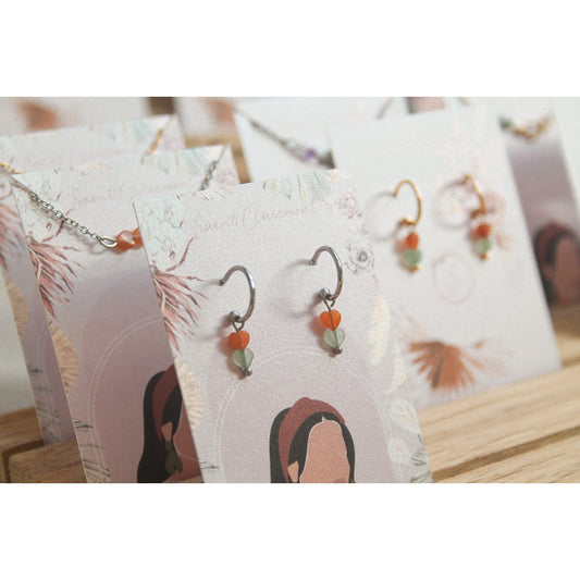 Natuurlijke Schoonheid & Liefje Oorbellen met Aventurijn Hartjes - Zilver