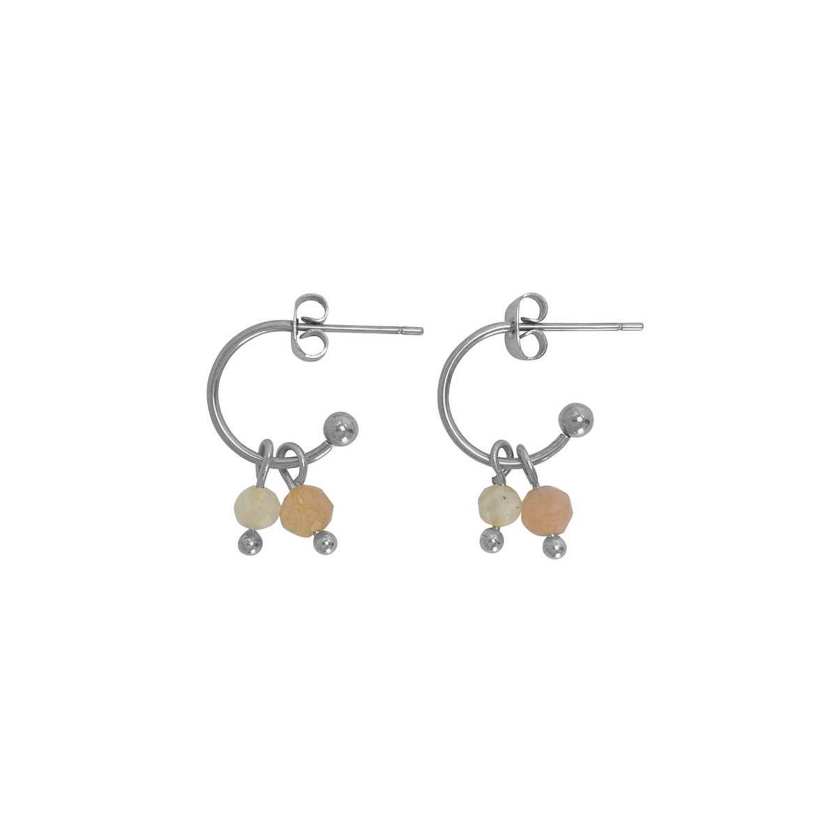 Pendientes Piedra Luna y Piedra Sol - Plata