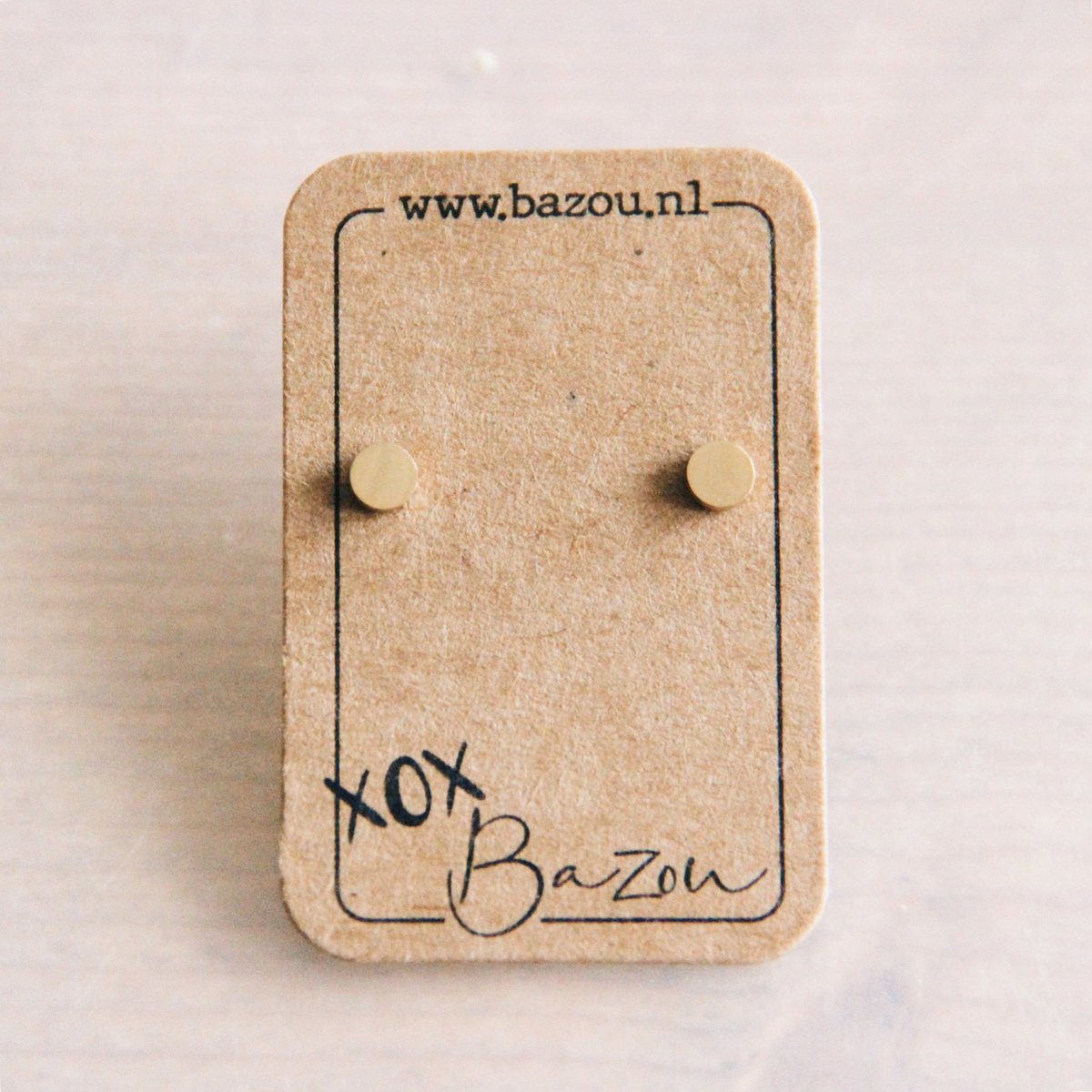 Pendientes mini de acero inoxidable redondos - oro