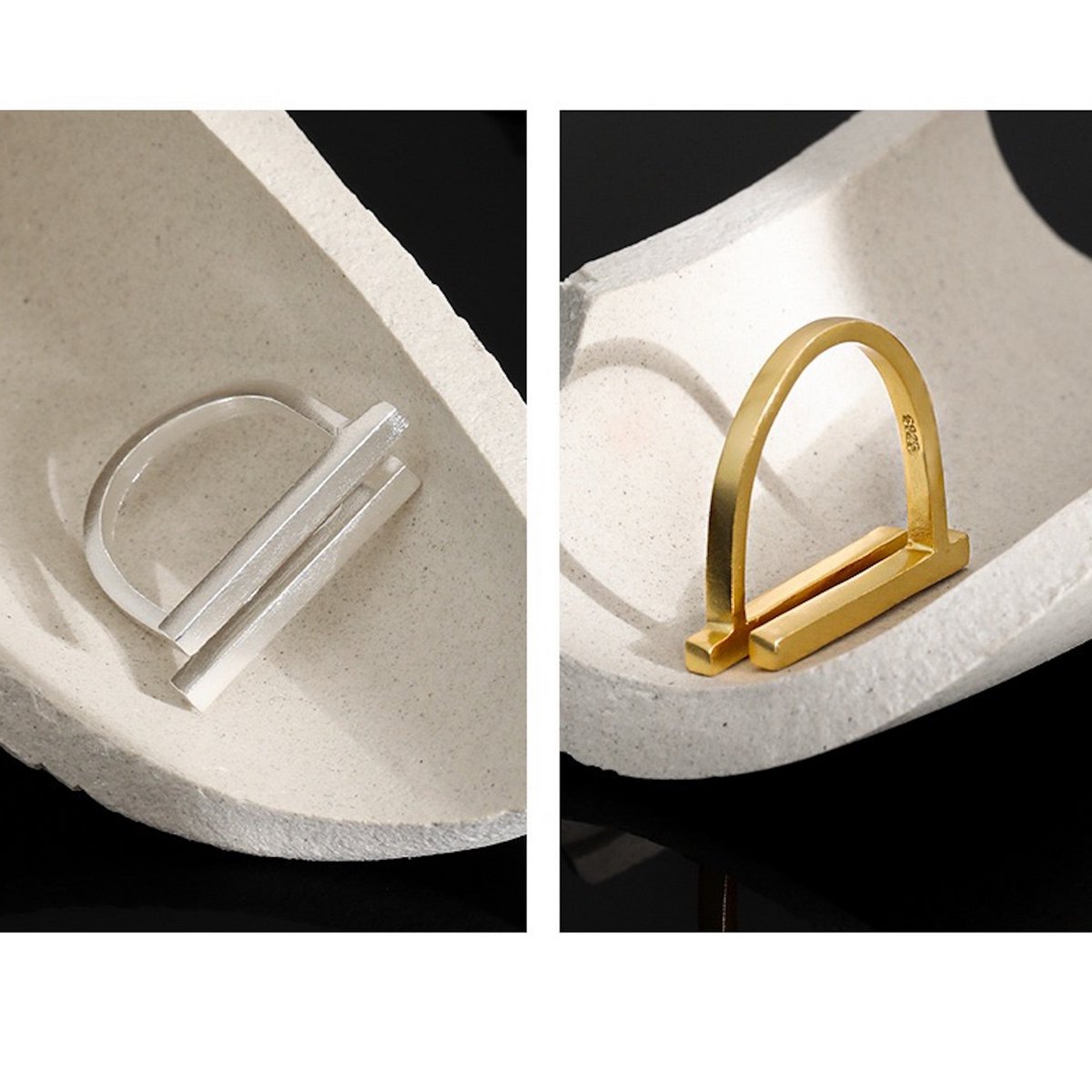 Modern Minimalistische Dubbele Ring - Zilver of Goud