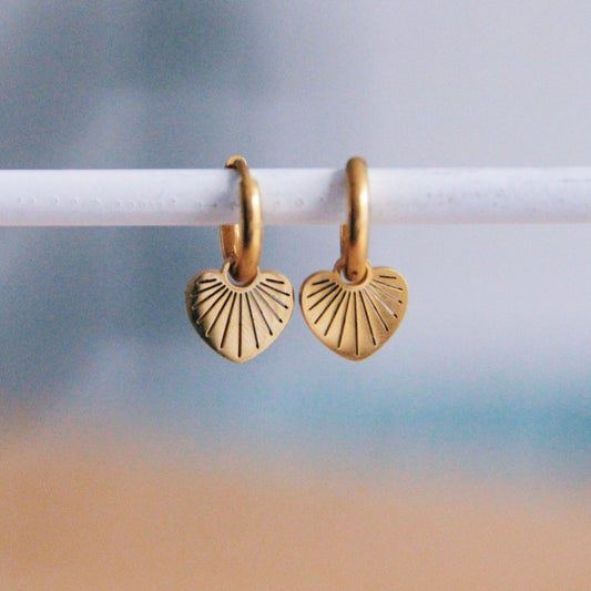 Creolen met fantasie hart - goud