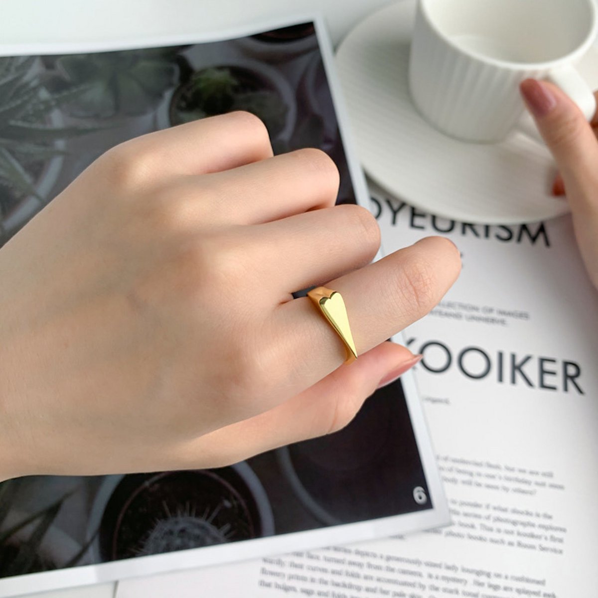 Subtiele Hartvorm Slanke ring - goud