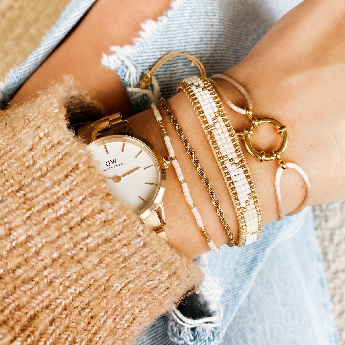 Stalen "twisted" armband klein - zilver