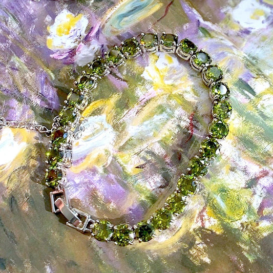 Chique Smaragd groen edelsteen Armband - Zilver