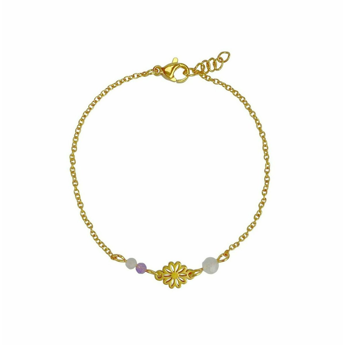 Armband Gemstones en Bloemen - Goud