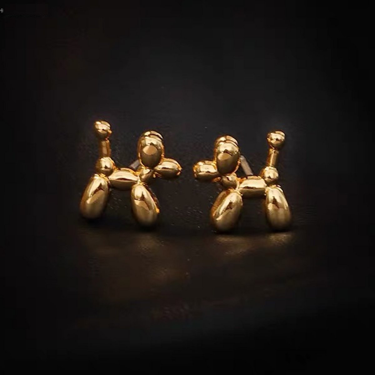 Unieke schattige puppy dikke kleine oorknop - goud en zilver