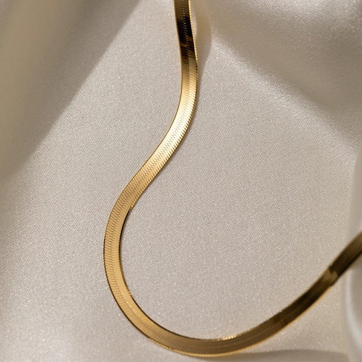 Cadena de espiga - 4,2 mm de ancho - Oro vermeil y plata de primera ley