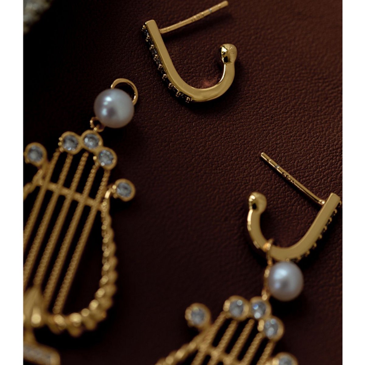 Vintage Elegantie Griekse Harp-Geïnspireerde Oorbellen