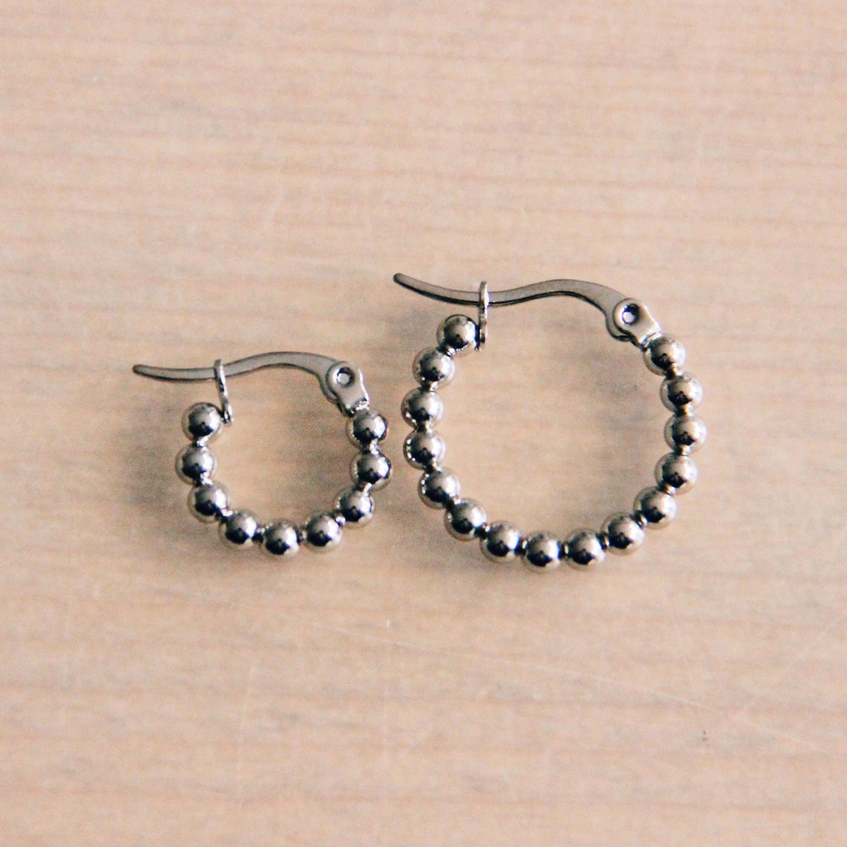 RVS creool 14mm "bolletjes" - zilver