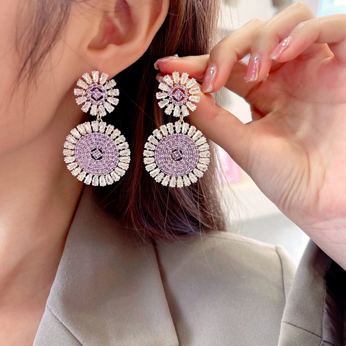 Oogverblindende Daisy Oorbellen - Luxe Drop Oorbellen