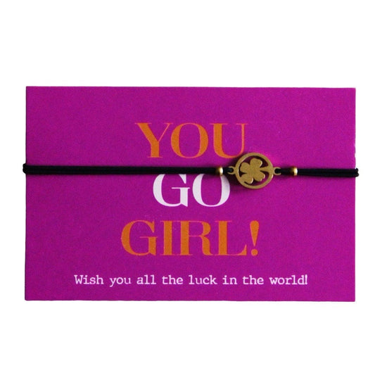 Wish You All the Luck - klaverarmband op kaart