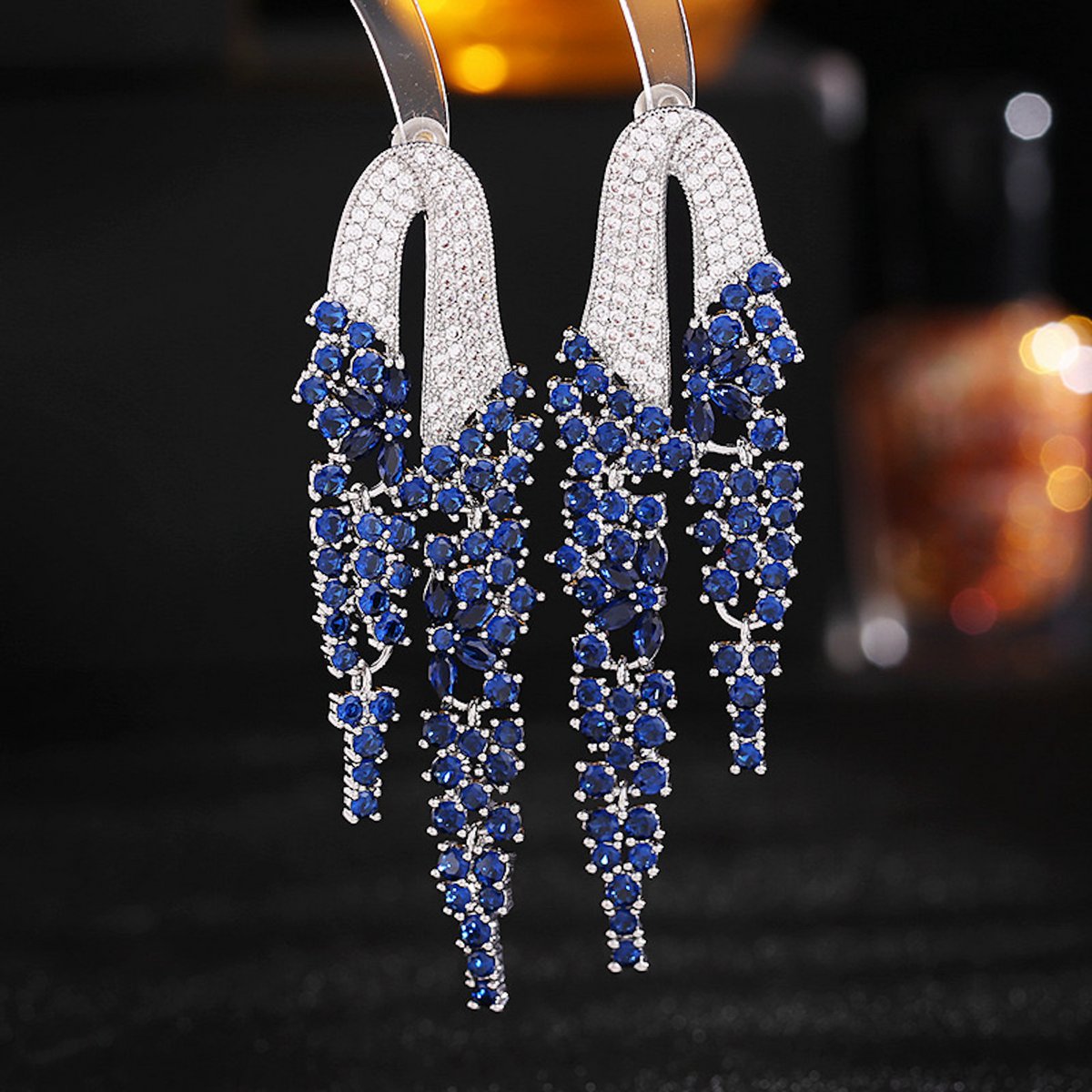 Koninklijke stijl Fancy Bloom grote drop oorbellen