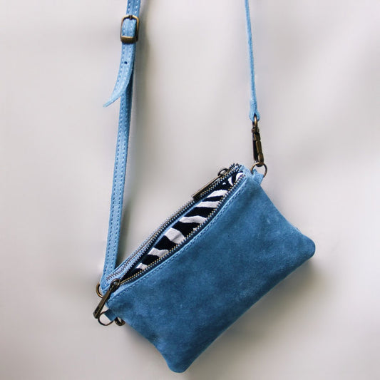 Leer Crossbodytas - Jeans
