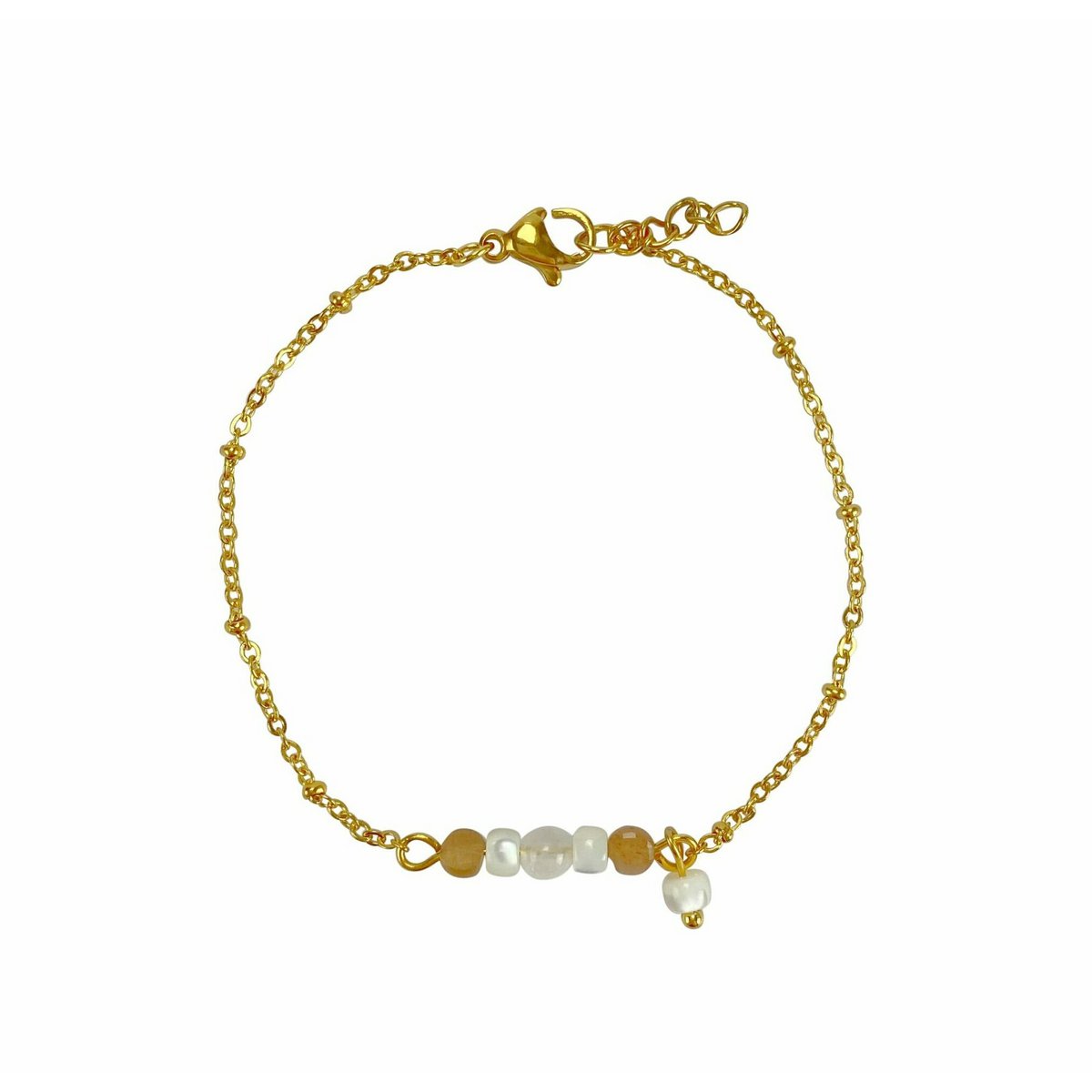 Armband Zonstenen, Jade en Schelpen - Goud