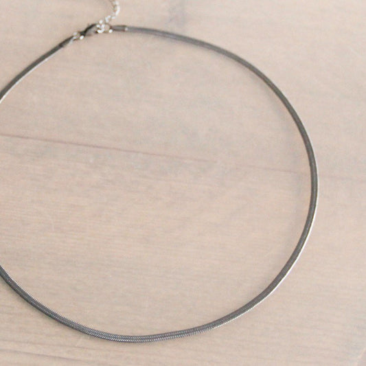 Platte “Slang” ketting 3mm - zilverkleur
