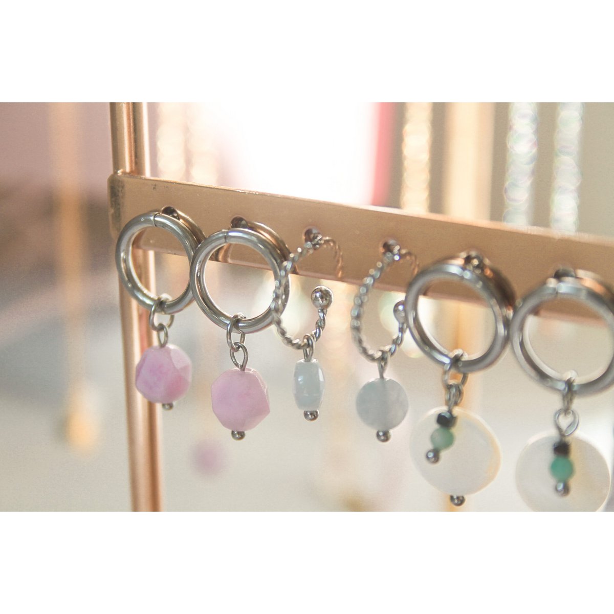 Oorbellen Chalcedoon - Zilver
