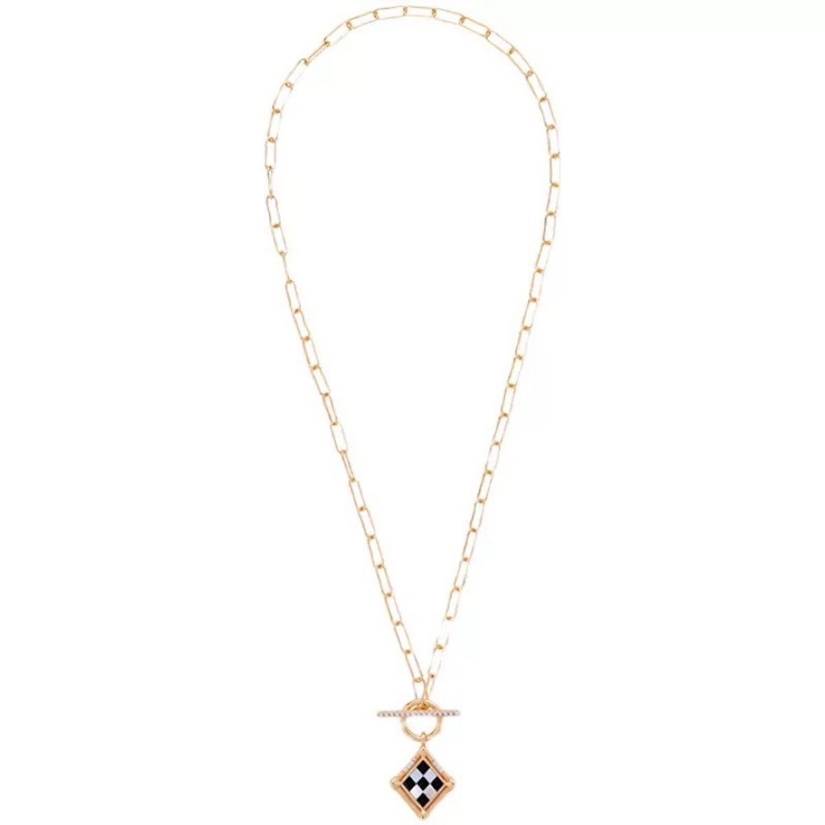 Modern Gallery - Vintage look ketting met ruitjesmotief - sterling zilver en goud vermeil