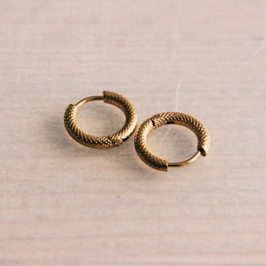 RVS rond bewerkt creool '15mm' - goud