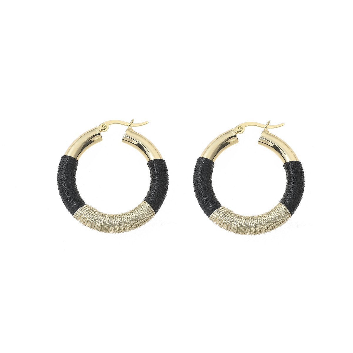 Pendientes de lujo Nya en oro negro: sofisticación atemporal