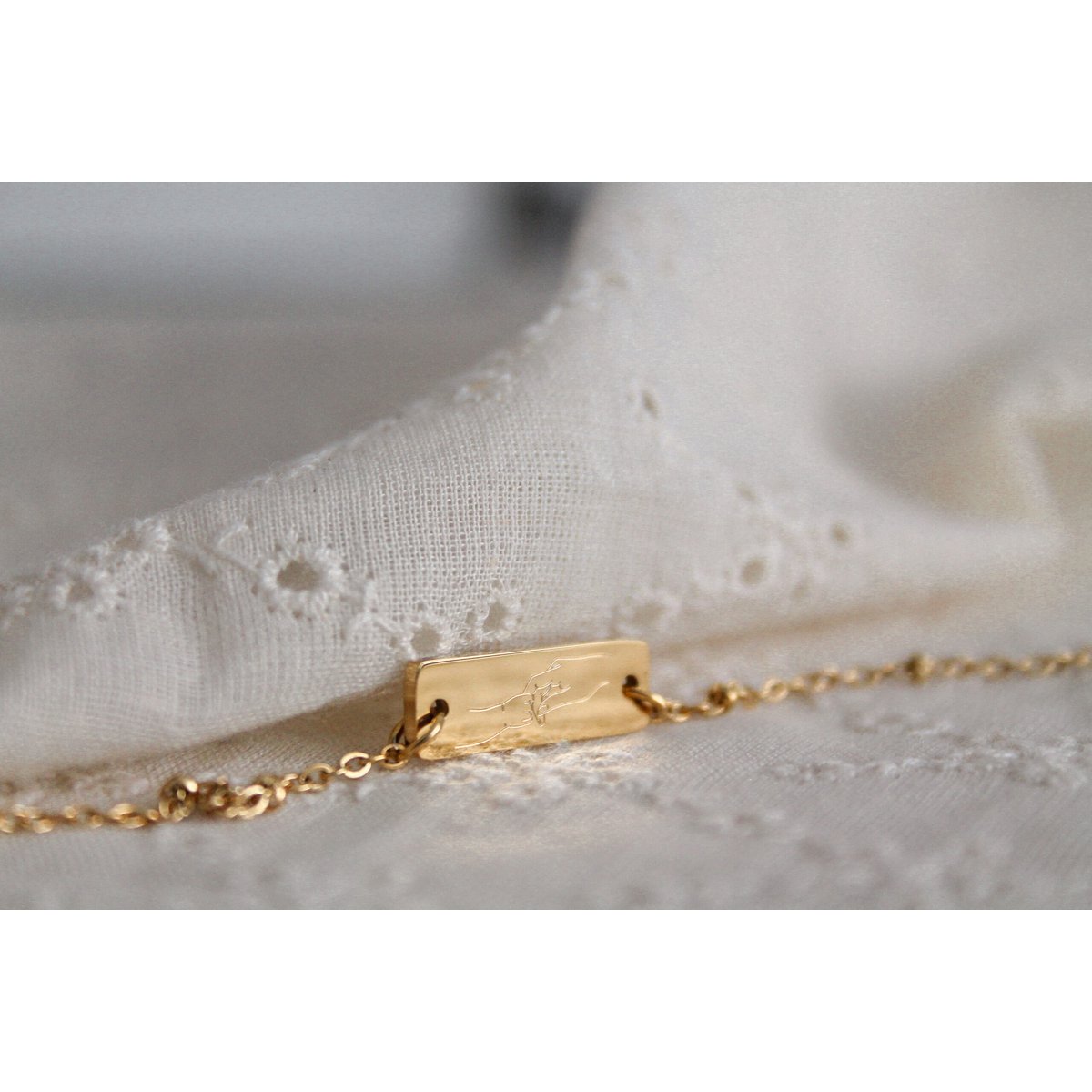 Rozenkwartssteen Armband Moeder en Kind - Goud
