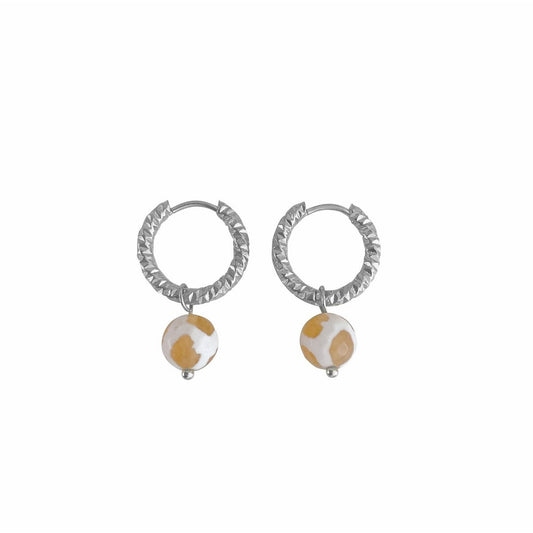 Pendientes de Ágata Dzi de Plata