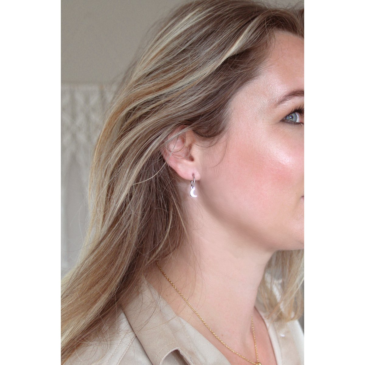 Oorbellen Moon & Moonstone - Zilver